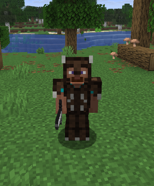 Player wearing crocodile armor